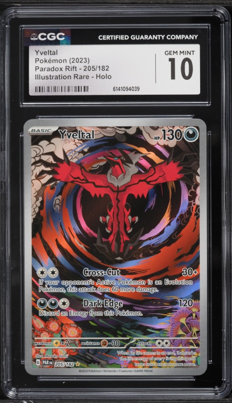 2023 Pokemon Scarlet & Violet Paradox Rift IR Yveltal #205 CGC 10 GEM MINT