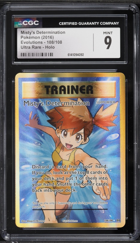 2016 Pokemon XY Evolutions Full Art Misty's Determination #108 CGC 9 MINT