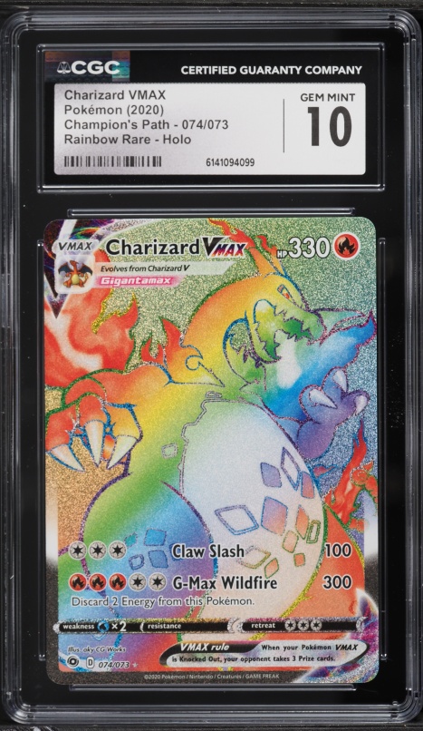 pokemon rainbow charizard card Charizard VMAX Rainbow Gold Metal Card Collectible Gift-Display