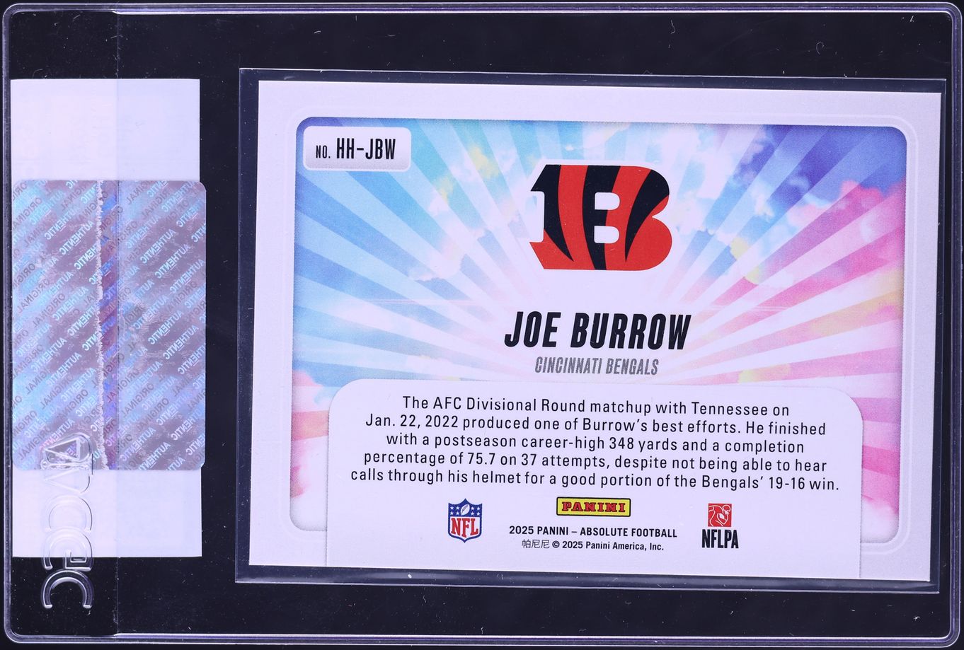 2025 Absolute Hog Heaven Joe Burrow #HH-JBW CGC AUTH