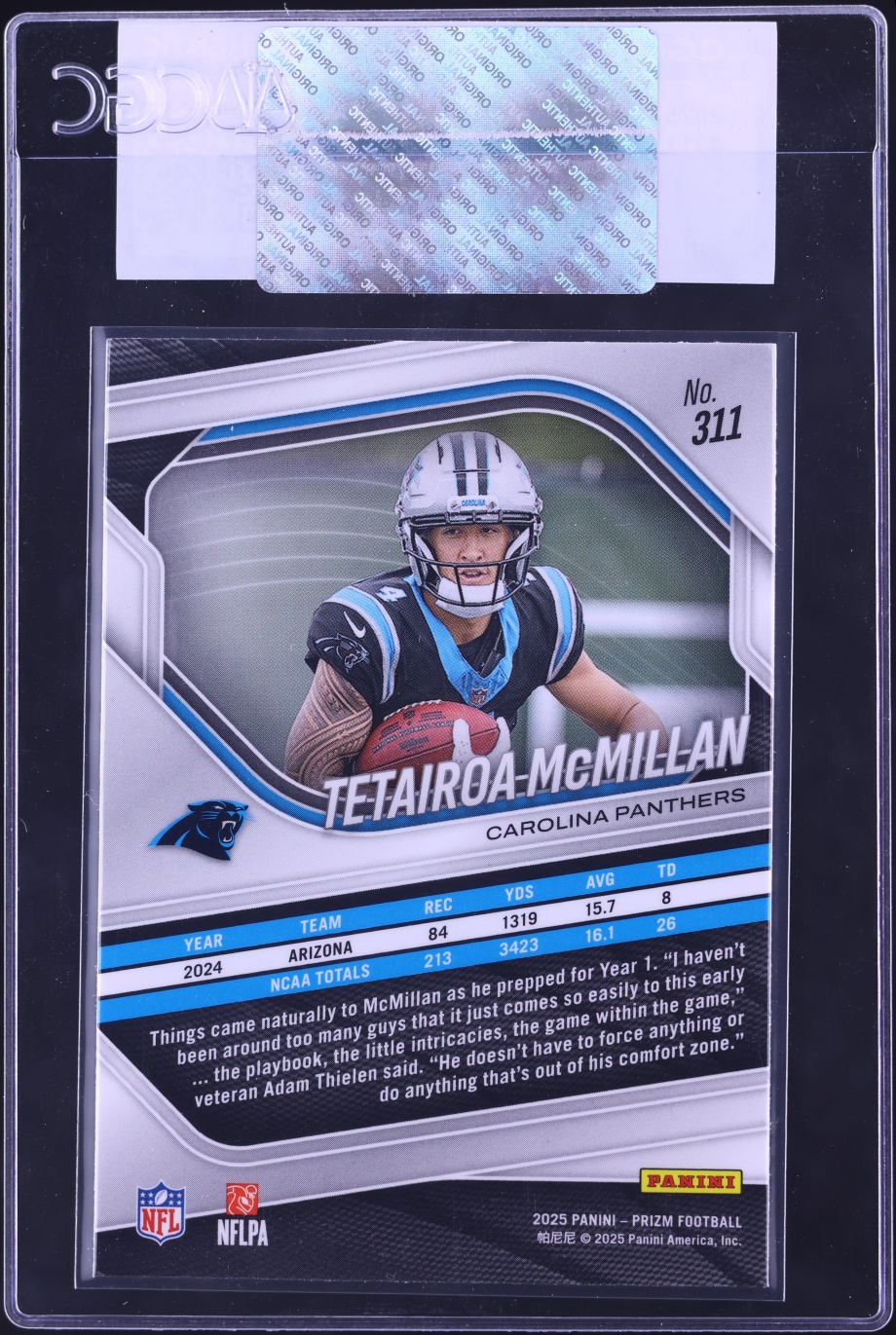 2025 Panini Prizm Tetairoa McMillan ROOKIE #311 CGC AUTH