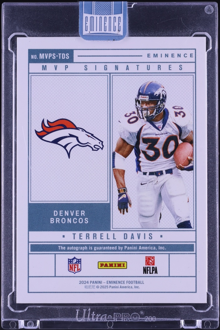 2024 Panini Eminence MVP Platinum Bar Terrell Davis AUTO 1/1 #MVPS-TDS