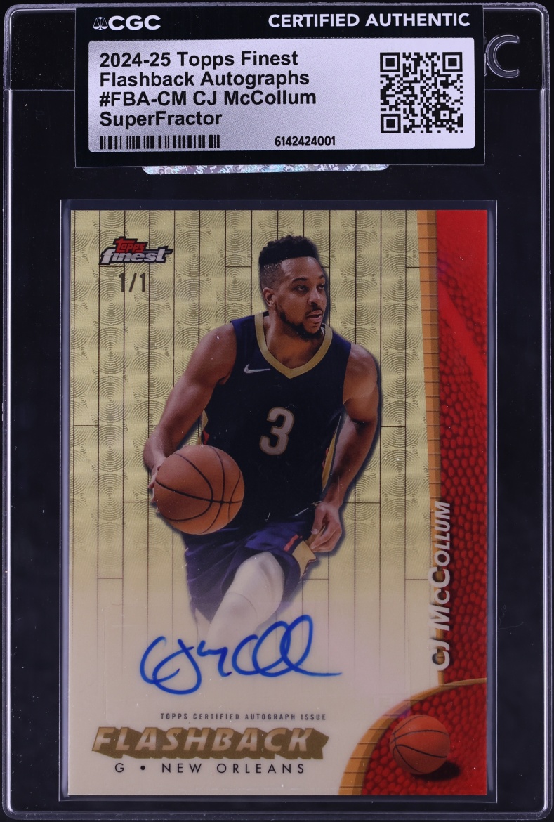 2024 Finest Flashback Superfractor CJ McCollum AUTO 1/1 #FBA-CM CGC AUTH