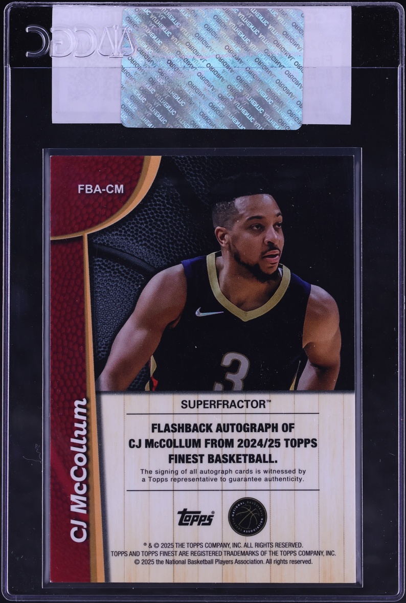 2024 Finest Flashback Superfractor CJ McCollum AUTO 1/1 #FBA-CM CGC AUTH