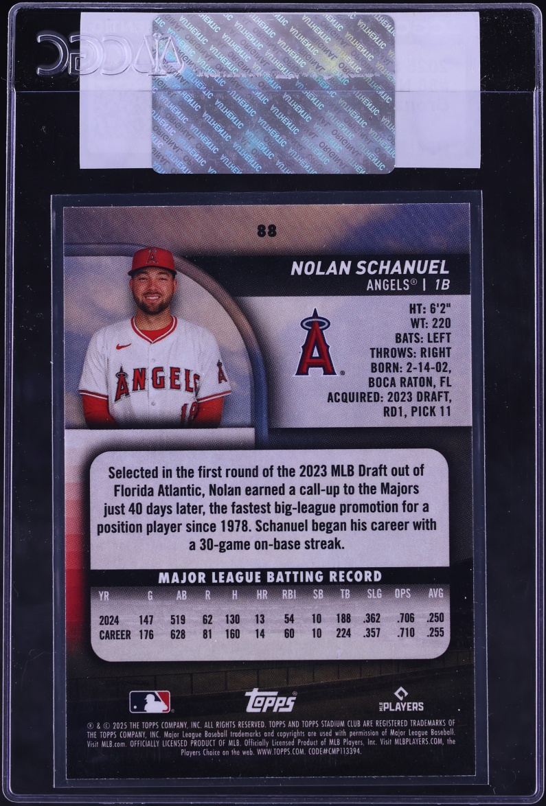 2025 Stadium Club Bronze Foil Nolan Schanuel #88 CGC AUTH