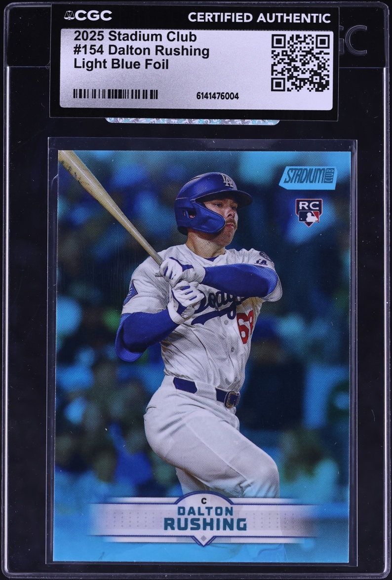2025 Stadium Club Light Blue Foil Dalton Rushing ROOKIE #154 CGC AUTH