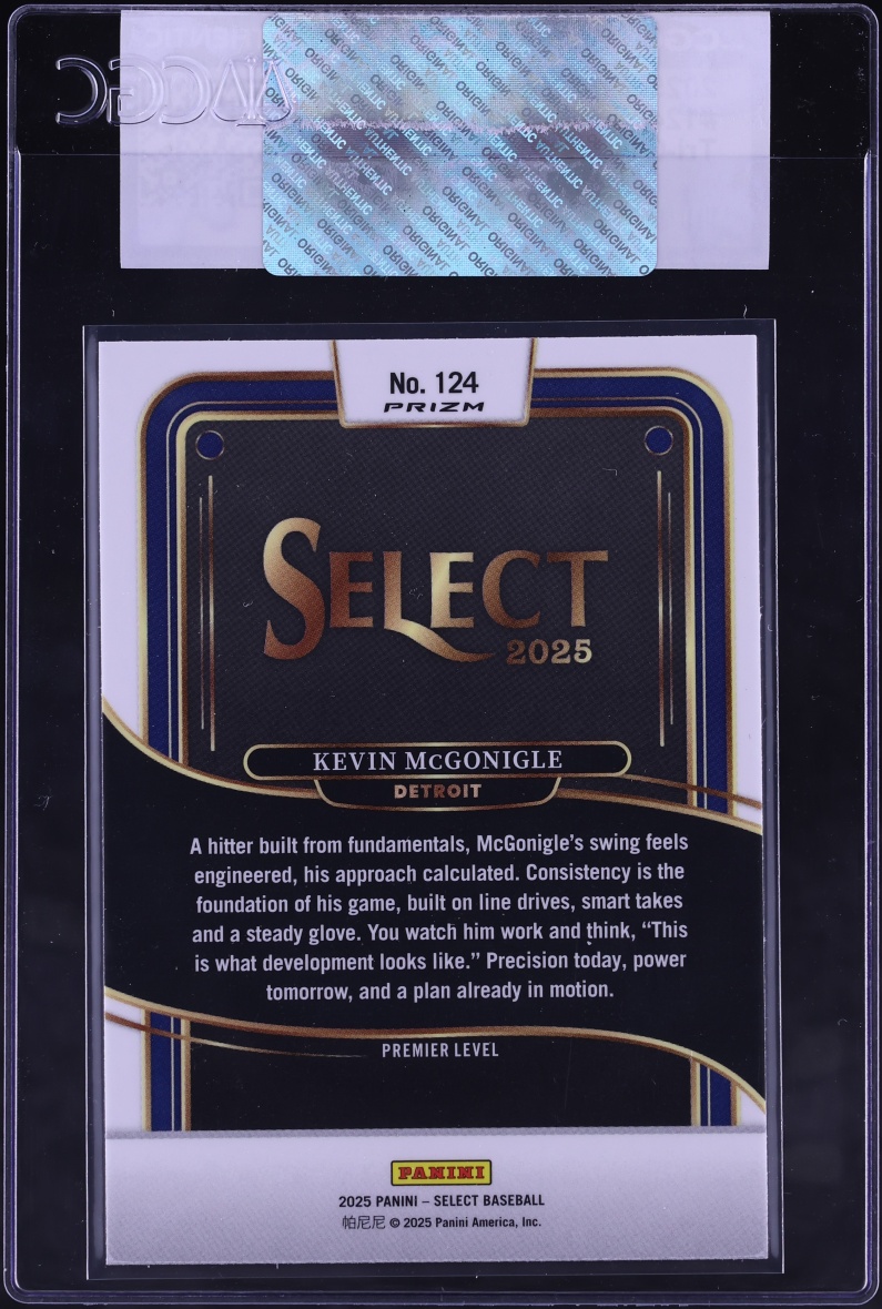2025 Select Premier Level Tri-Color Kevin McGonigle #124 CGC AUTH