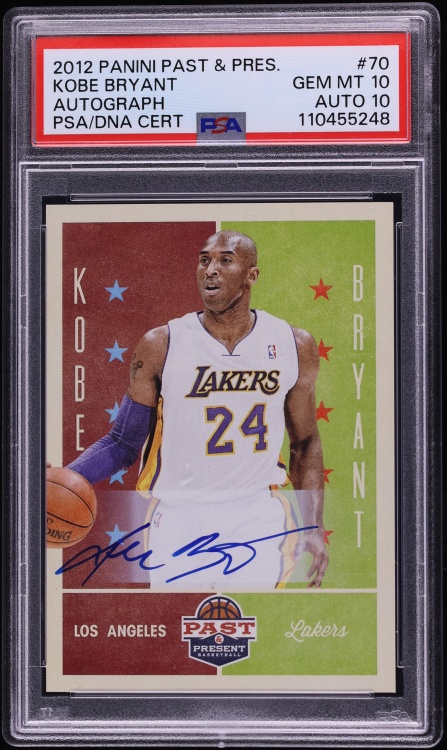 2012 Panini Past & Present Kobe Bryant AUTO DNA 10 #70 PSA 10 GEM MINT