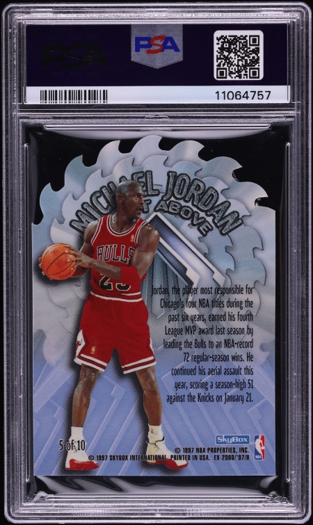 1996 Skybox E-X2000 A Cut Above Die-Cut Michael Jordan #5 PSA 9 MINT