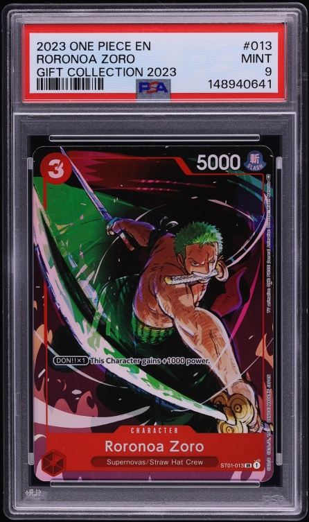 2023 One Piece Gift Collection SR Roronoa Zoro #ST01-013 PSA 9 MINT