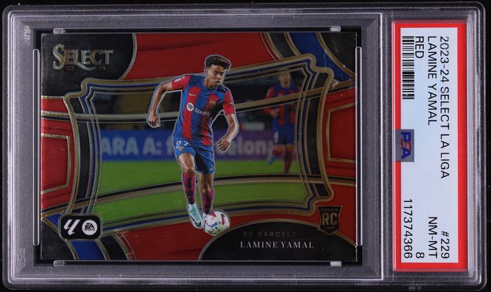 2023 Select Field Level La Liga Red Prizm Lamine Yamal ROOKIE #229 PSA 8 NM-MT