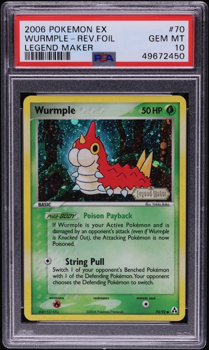 2006 Pokemon EX Legend Maker Reverse Holo Wurmple #70 PSA 10 GEM MINT