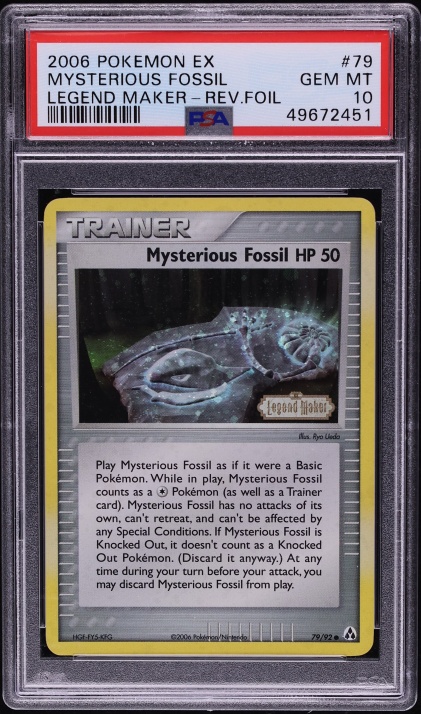 2006 Pokemon EX Legend Maker Reverse Holo Mysterious Fossil #79 PSA 10 GEM MINT