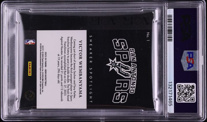 2023 Panini Noir Sneaker Spotlight Holo Gold FOTL Victor Wembanyama ROOKIE /7 #1 PSA AUTH