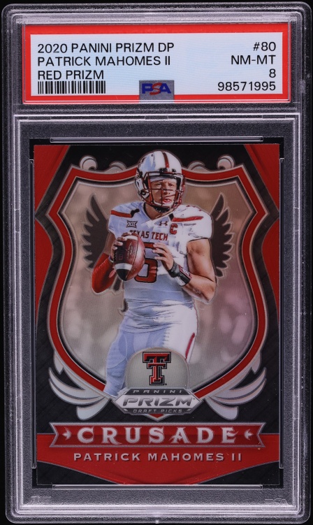 2020 Panini Prizm Draft Picks Red Patrick Mahomes II #80 PSA 8 NM-MT