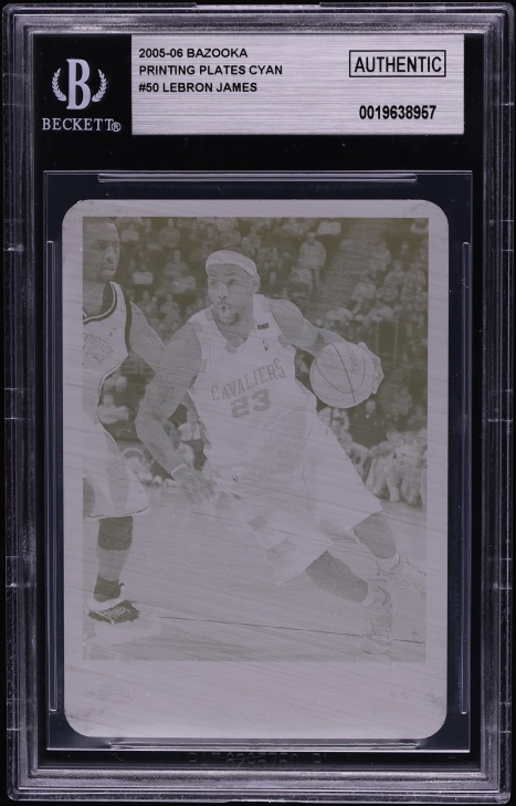 2005 Bazooka Cyan Printing Plate LeBron James 1/1 #50 BGS AUTH
