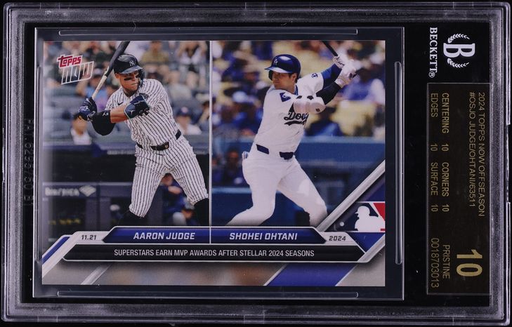 2024 Topps Now Offseason Aaron Judge Shohei Ohtani #OS-JO BGS 10 PRISTINE, BLACK LABEL