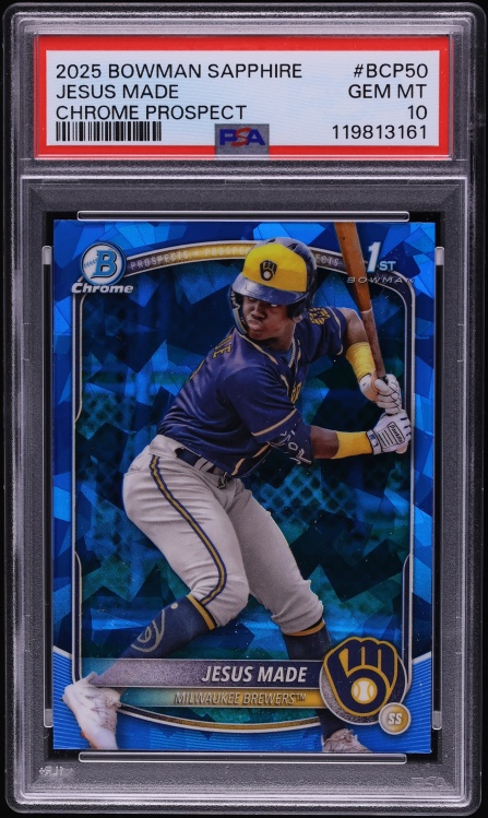 2025 Bowman Chrome Sapphire Jesus Made PROSPECT #BCP-50 PSA 10 GEM MINT