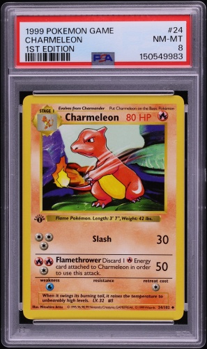 1999 Pokemon Base Set Shadowless 1st Edition Charmeleon #24 PSA 8 NM-MT