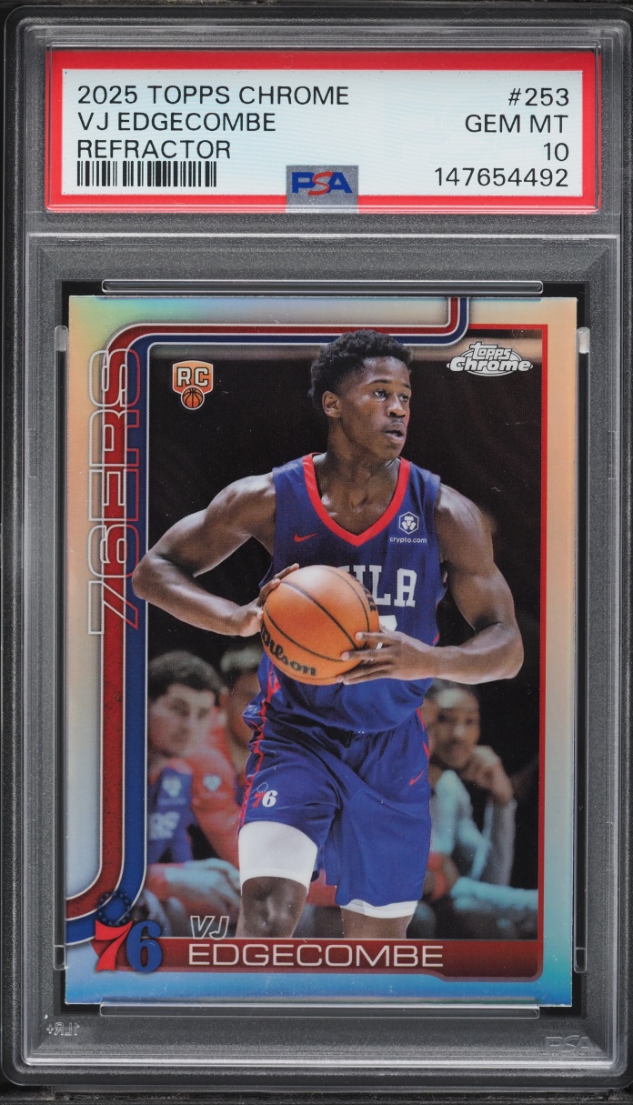 2025 Topps Chrome Refractor VJ Edgecombe ROOKIE #253 PSA 10 GEM MINT