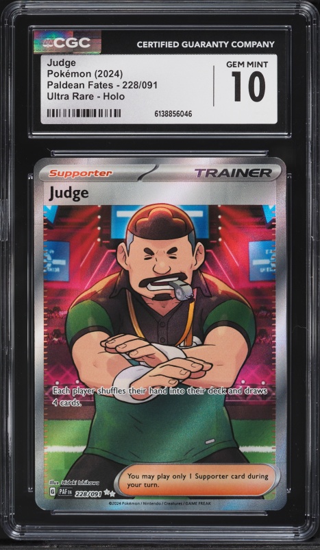 2024 Pokemon Scarlet & Violet Paldean Fates Full Art Judge #228 CGC 10 GEM MINT