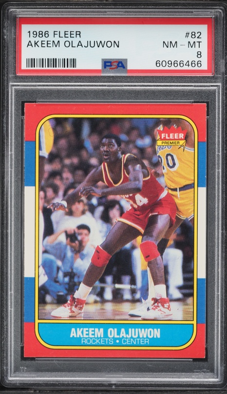 1984-85 Star Basketball Hakeem Olajuwon ROOKIE #237 PSA 8 NM-MT on