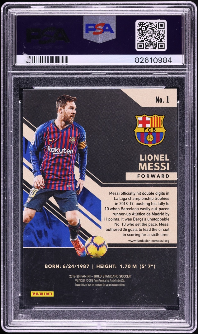 2019 Panini Gold Standard AU Lionel Messi /79 #1 PSA 9 MINT