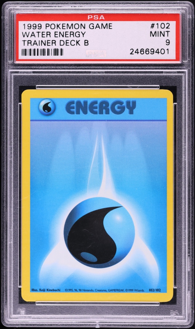 1999 Pokemon Base Set Trainer Deck B Water Energy #102 PSA 9 MINT