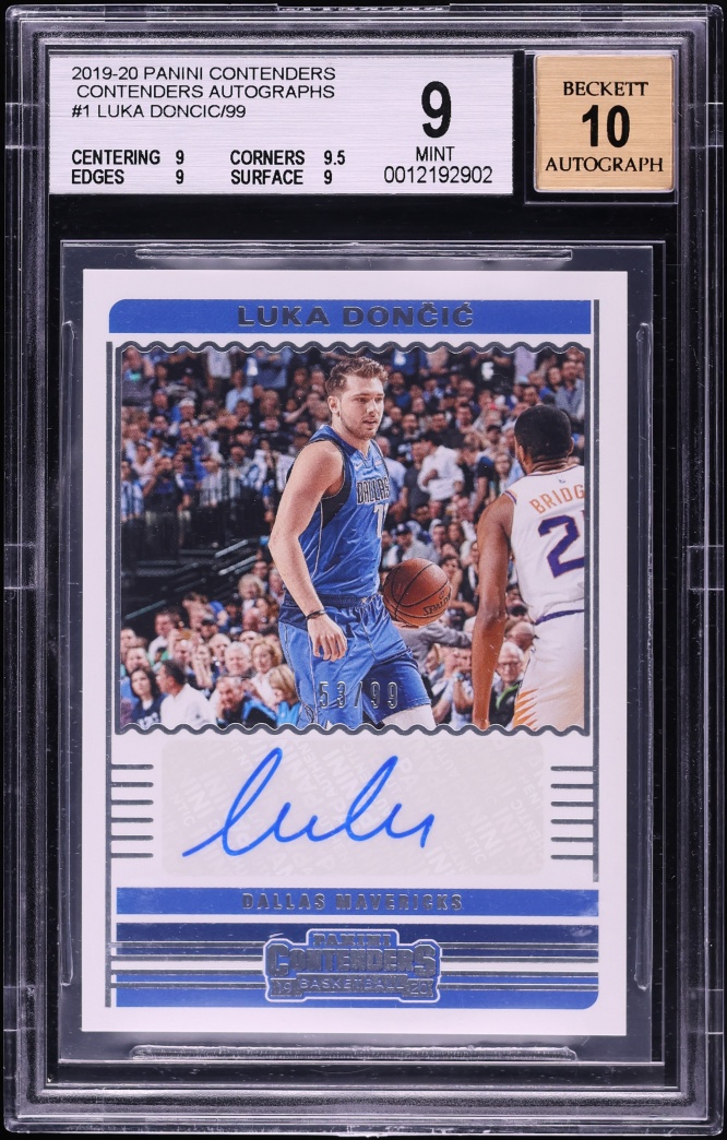 2019 Panini Contenders Luka Doncic AUTO /99 #CA-LDC BGS 9 MINT