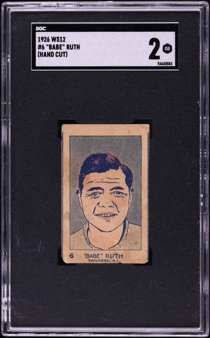 1926 W512 Babe Ruth HAND CUT #6 SGC 2 GD