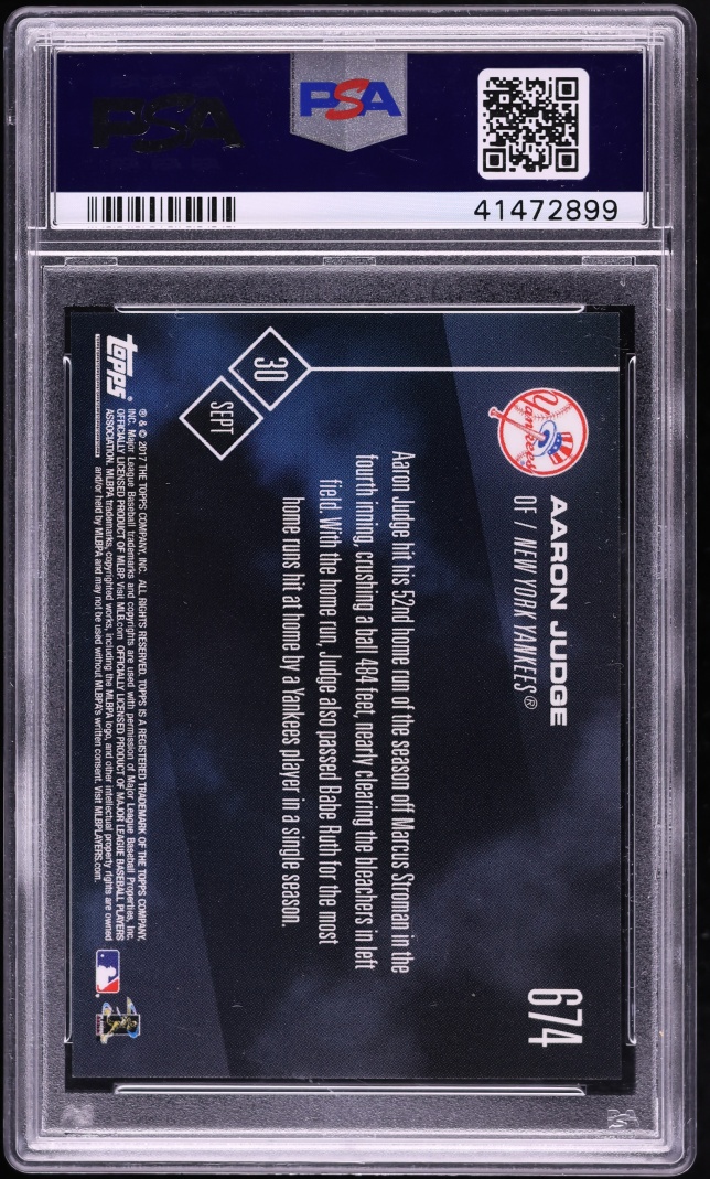 2017 Topps Now Aaron Judge ROOKIE #674 PSA 10 GEM MINT