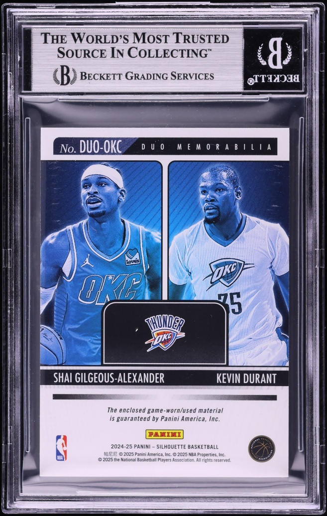 2024 Panini Silhouette Duo Kevin Durant & Shai Gilgeous-Alexander PATCH #DUO-OKC BGS 9 MINT