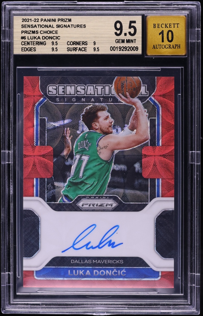 2021 Panini Prizm Sensational Choice Luka Doncic AUTO #SS-LDC BGS 9.5 GEM MINT