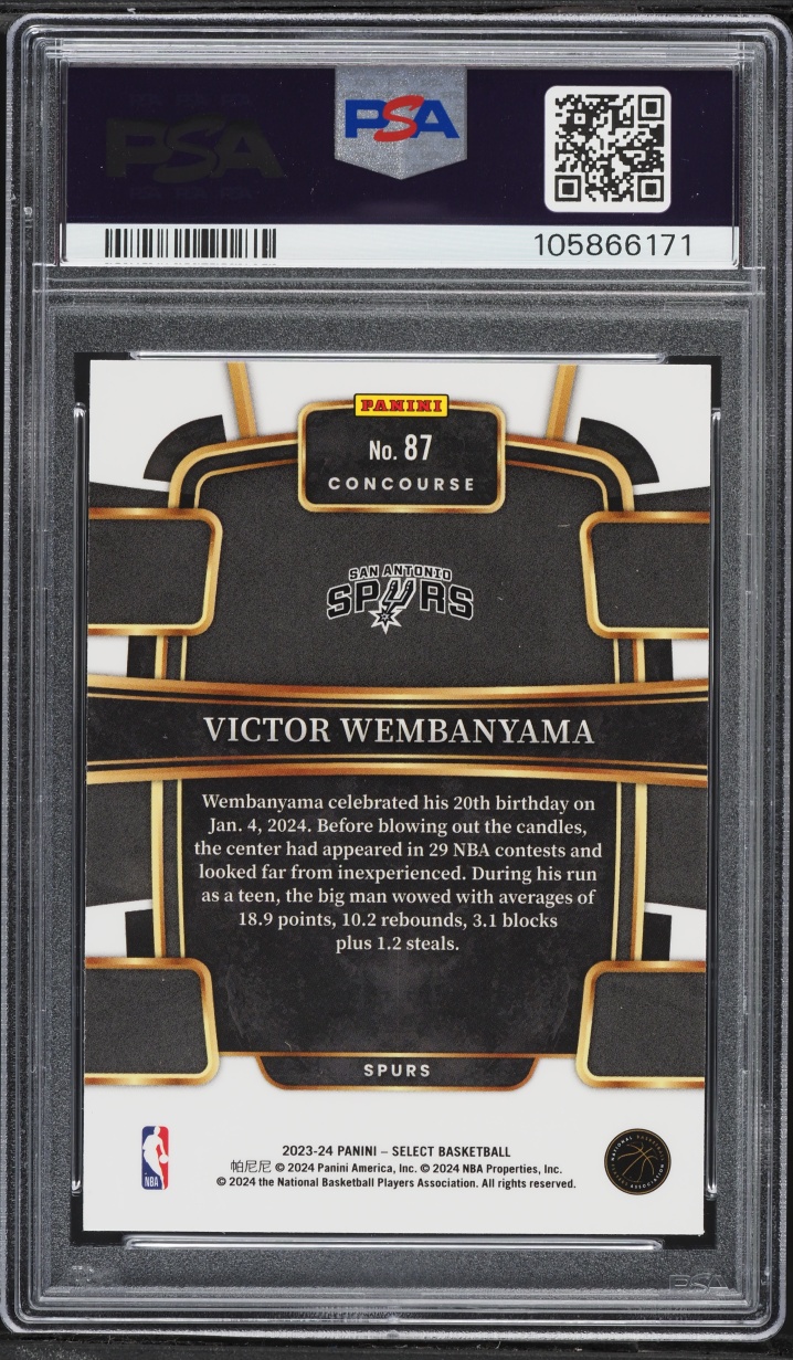 2023 Select Concourse Blue Victor Wembanyama ROOKIE #87 PSA 10 GEM MINT