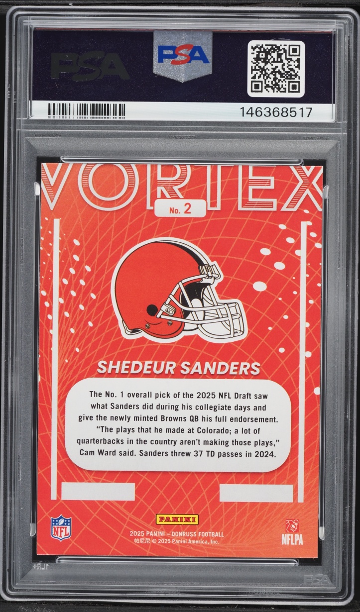 2025 Donruss Vortex Shedeur Sanders ROOKIE #2 PSA 10 GEM MINT