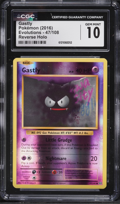 2016 Pokemon XY Evolutions Reverse Holo Gastly #47 CGC 10 GEM MINT