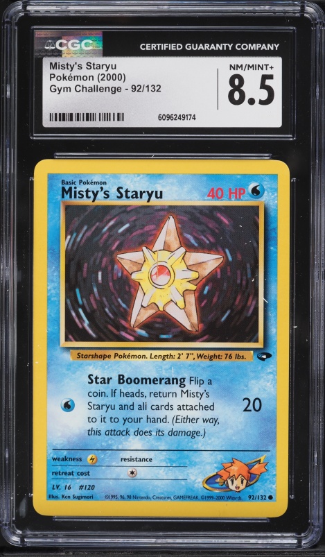 2000 Pokemon Gym Challenge Misty's Staryu #92 CGC 8.5 NM-MT+