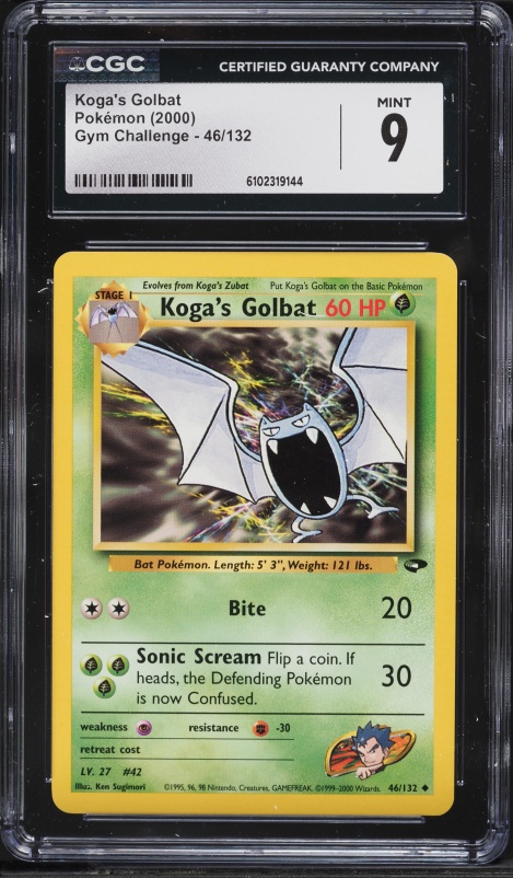2000 Pokemon Gym Challenge Koga's Golbat #46 CGC 9 MINT
