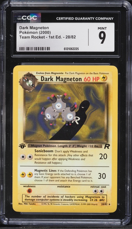 2000 Pokemon Team Rocket 1st Edition Dark Magneton #28 CGC 9 MINT