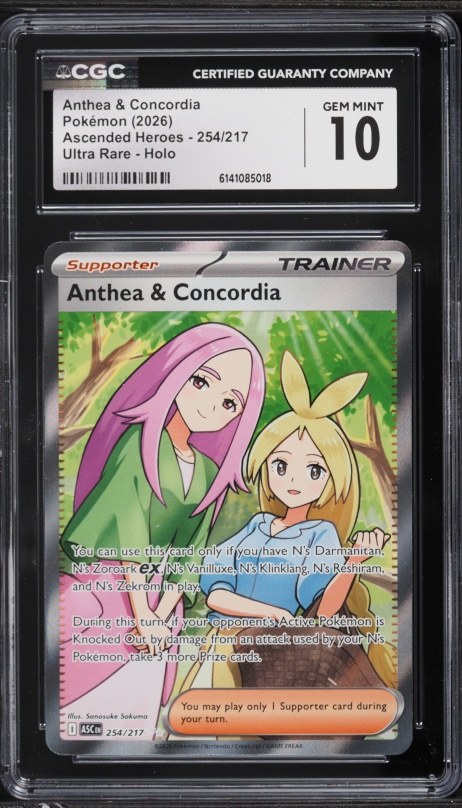 2026 Pokemon Ascended Heroes Full Art Holo Anthea & Concordia #254 CGC 10 GEM MINT