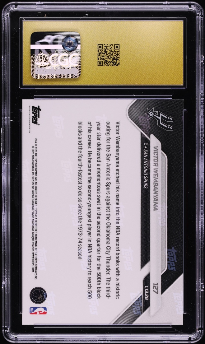 2025 Topps Now Victor Wembanyama #127 CGC 10 PRISTINE
