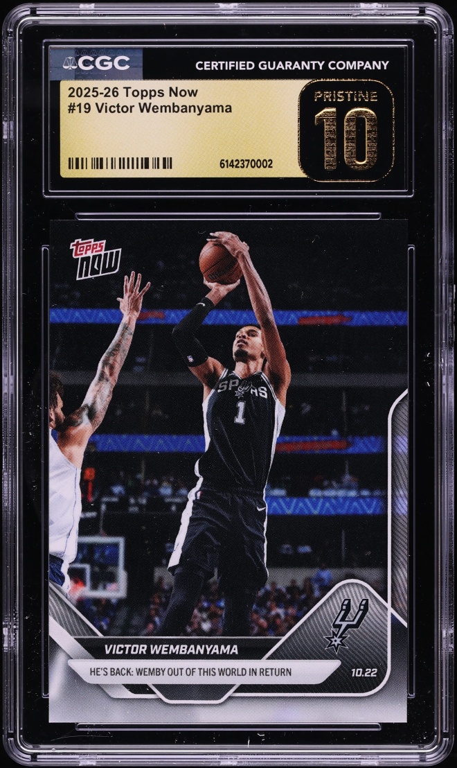 2025 Topps Now Victor Wembanyama #19 CGC 10 PRISTINE