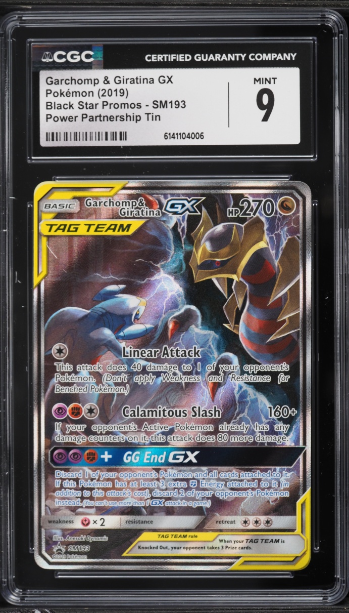 2019 Pokemon SM Promo Power Partnership Alt Art Garchomp & Giratina GX #SM193 CGC 9 MINT