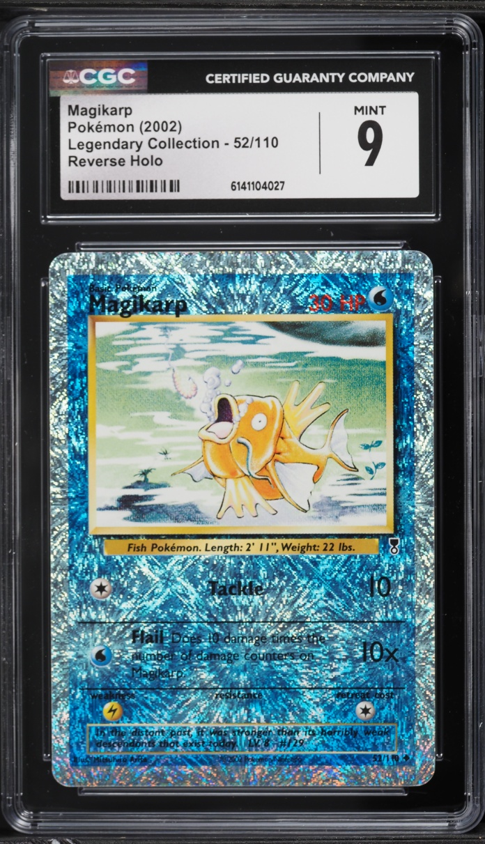 2002 Pokemon Legendary Collection Reverse Holo Magikarp #52 CGC 9 MINT