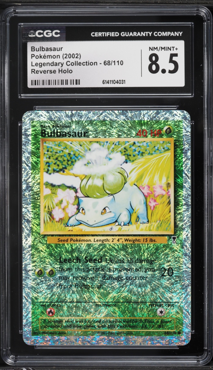2002 Pokemon Legendary Collection Reverse Holo Bulbasaur #68 CGC 8.5 NM-MT+