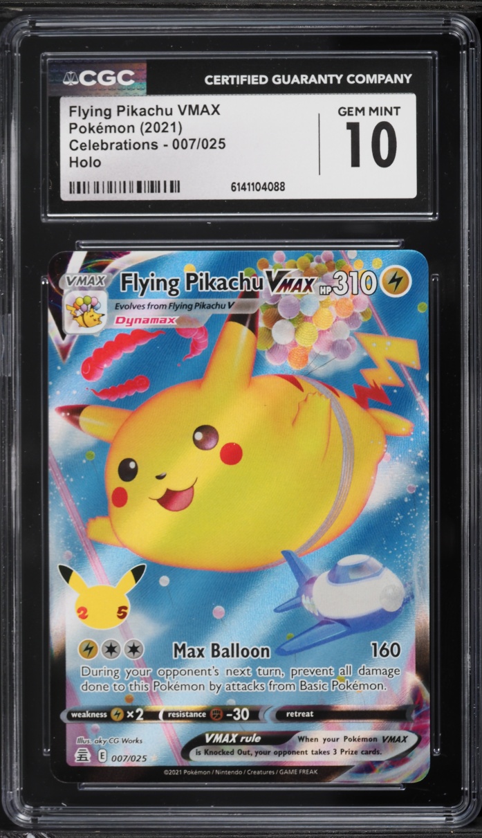 2021 Pokemon Sword & Shield Celebrations Full Art Flying Pikachu VMAX #7 CGC 10 GEM MINT