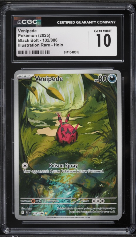 2025 Pokemon Scarlet & Violet Black Bolt IR Venipede #132 CGC 10 GEM MINT