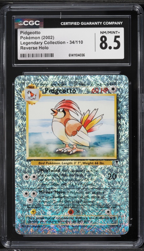 2002 Pokemon Legendary Collection Reverse Holo Pidgeotto #34 CGC 8.5 NM-MT+  on Fanatics Collect