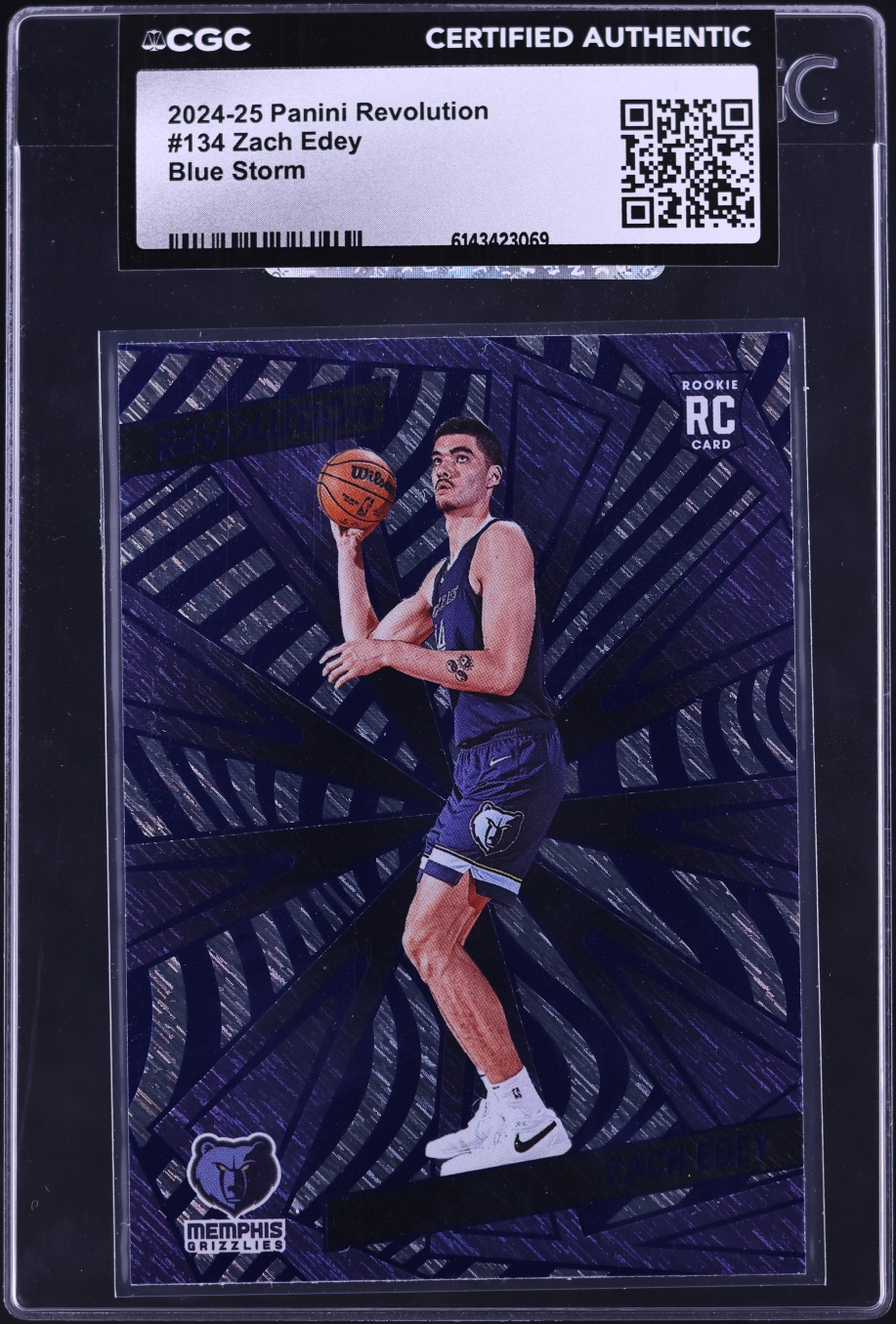2024 Panini Revolution Blue Storm Zach Edey ROOKIE #134 CGC AUTH