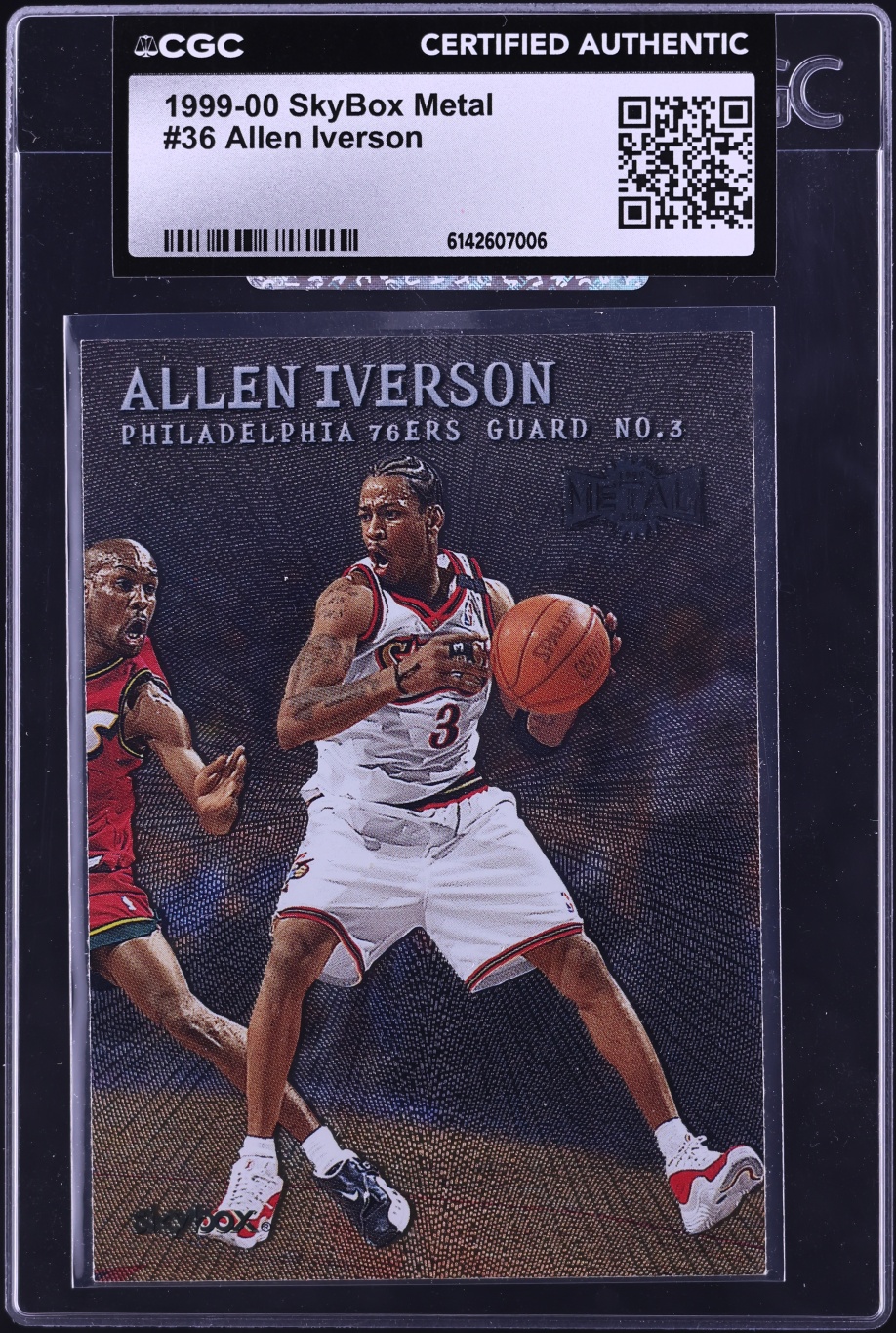 1999 Metal Basketball Allen Iverson #36 CGC AUTH